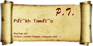 Pákh Tamás névjegykártya